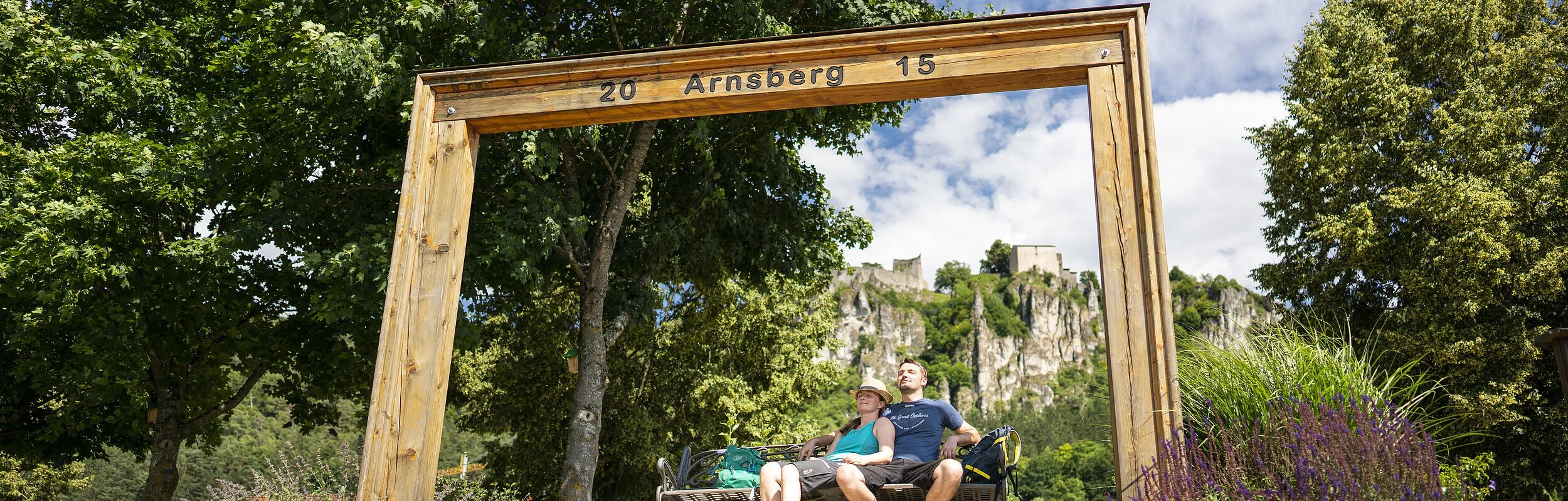 Bilderrahmen in Arnsberg mit Blick auf die Burg Arnsberg