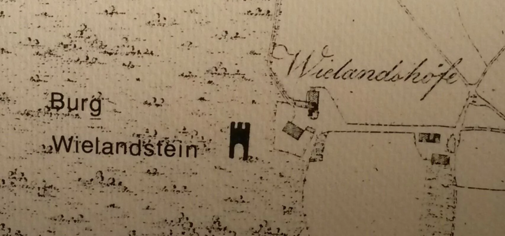 Alter Plan, in dem die Burg Wielandstein eingezeichnet ist
