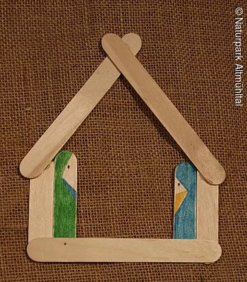Holzstäbchenkrippe - Maria und Josef 2