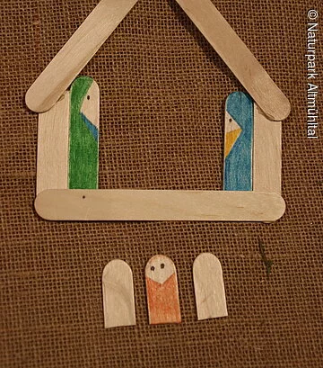 Holzstächenkrippe - Jesus